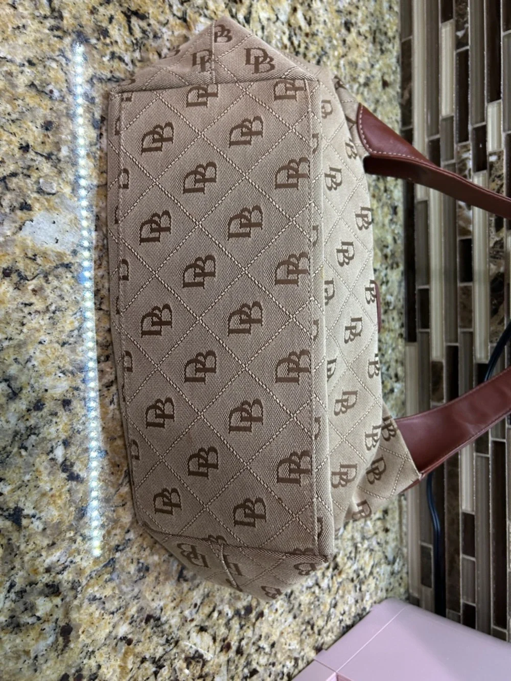 Dooney and Bourke Brown Monogram Hobo Shoulder Bag -